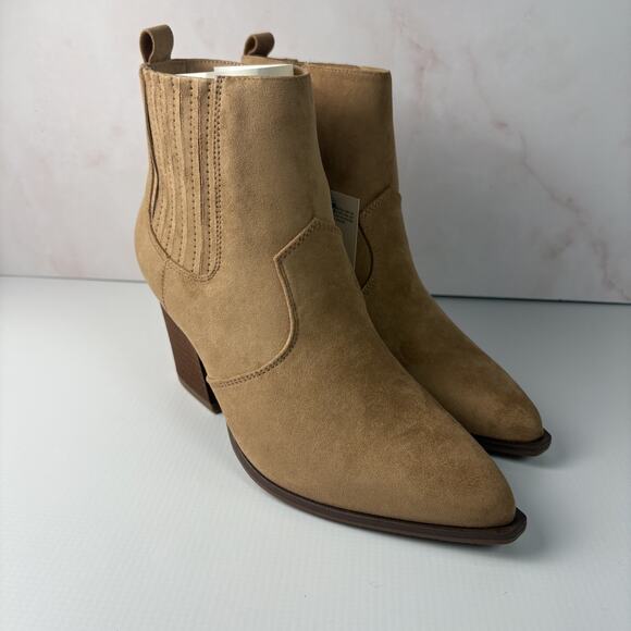 The‎ Drop Sia Chelsea Suede Ankle Boots Women's 7.5 Western Point Toe Side Zip - Picture 3 of 8